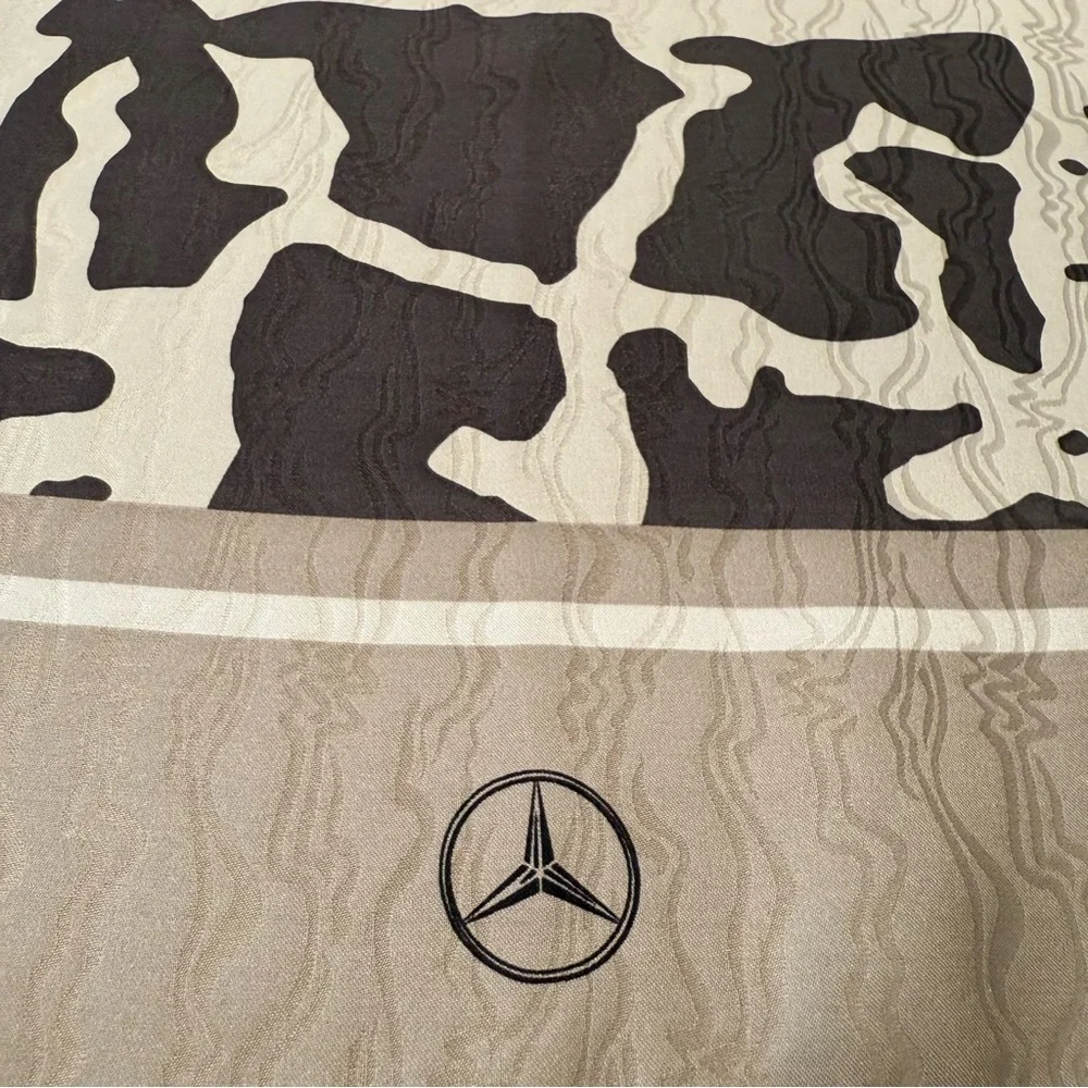 Mercedes Abstract Patterned Silk Scarf 34”
